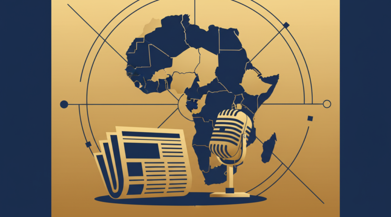 Illustration de l'actualité africaine, carte de l'Afrique et journal